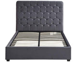 MADISON 4'6" BED - GREY VELVET FABRIC