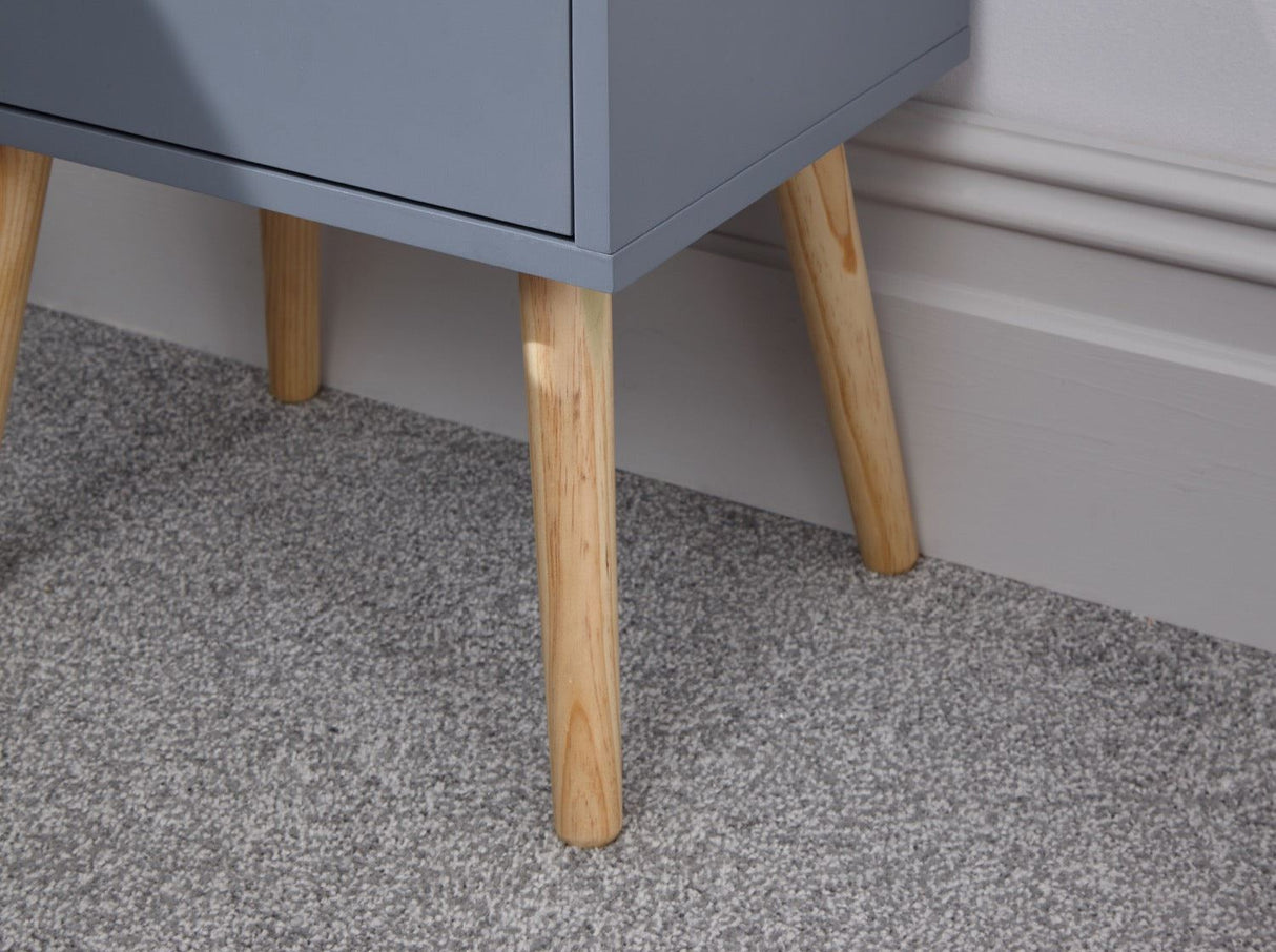 Nessi Pair of Bedside Tables-Dark Grey