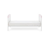 Grace Inspire Cot Bed + Fibre Mattress - Me & Mini Me Elephants Pink