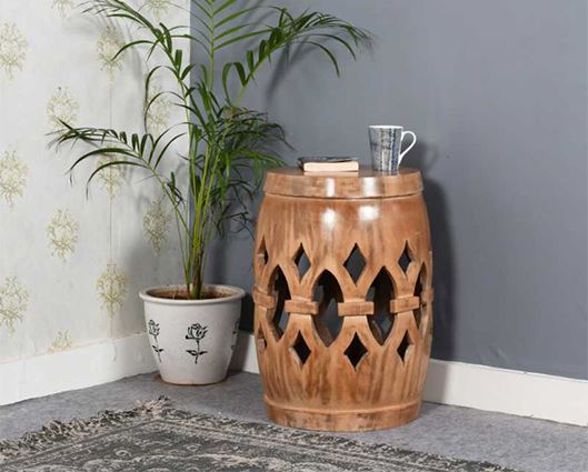Artwork Mango Wood Side Table