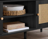 Croxley Rattan Large TV Unit - Black