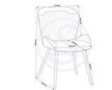 QUEBEC WAVE EDGE DINING SET (X4 CHAIRS) - BLACK WOOD GRAIN/GREY FAUX LEATHER