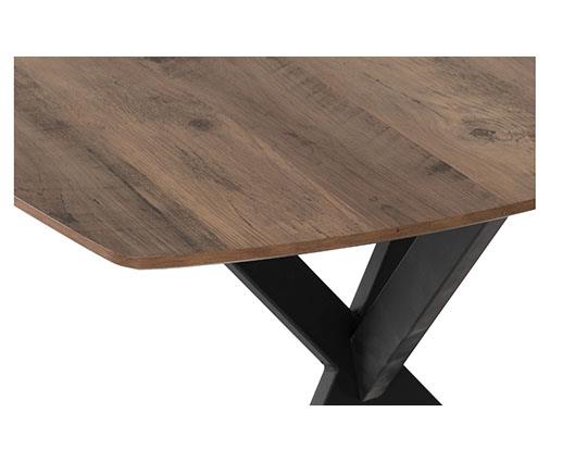 ATHENS RECT & LUKAS DINING SET (X4 CHAIRS) - MEDIUM OAK EFFECT/GREY VELVET