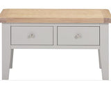 WINDSOR 2 DRAWER COFFEE TABLE - PEBBLE GREY/OAK