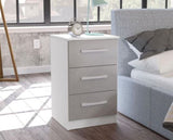 Larz 3 Drawer Bedside-White & Grey