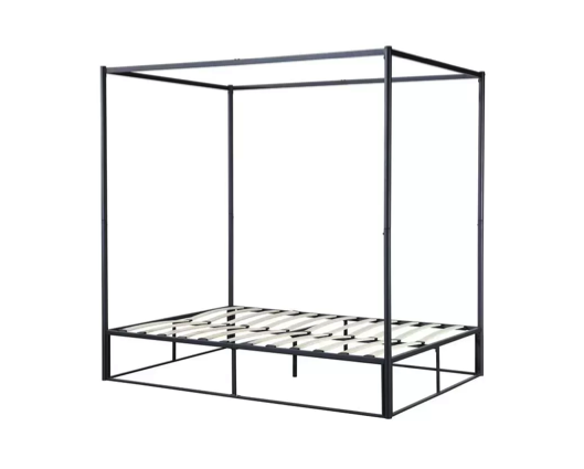 Farringdon Metal 4 Poster Double Bed - Black