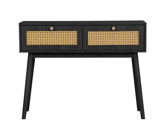 Croxley Rattan Console Table - Black