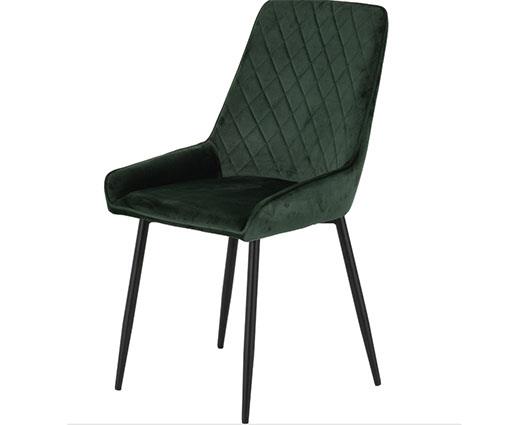 ATHENS ROUND & AVERY DINING SET (X4 CHAIRS) - CONCRETE/EMERALD GREEN VELVET