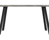 QUEBEC WAVE EDGE DINING SET (X4 CHAIRS) - CONCRETE EFFECT/GREY FAUX LEATHER