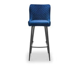 Leena Velvet Bar Stool-Blue