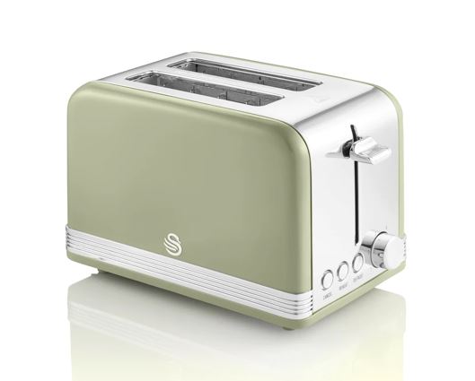 Swan Retro 2 Slice Toaster Green