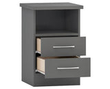 NEVADA 2 DRAWER BEDSIDE - 3D EFFECT GREY