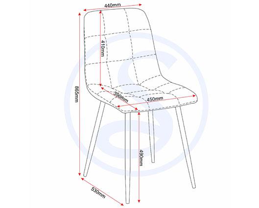 FENTON DINING CHAIR (X2 PER BOX) - DARK GREY SUEDE FABRIC