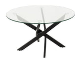 SHELDON ROUND COFFEE TABLE - CLEAR GLASS/BLACK