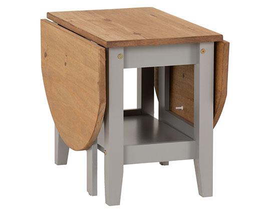 SANTOS DROP LEAF COFFEE TABLE - GREY SLATE/DISTRESSED WAXED PINE