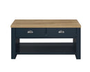 Harper 2 Drawer Coffee Table-Navy