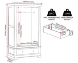 BORDEAUX 2 DOOR WARDROBE - IVORY