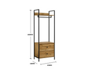 Zulu Open Wardrobe with 2 Drawers-Oak