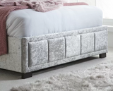 Hannover Small Double Bed - Steel Crushed Velvet