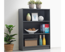 Traditional Low Wide Bookcase-Dark Grey