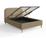 Finlee Boucle Ottoman King Bed- Natural Mushroom
