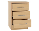 Neptune 3 Drawer Bedside - Sonoma Oak Effect