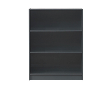 Traditional Low Wide Bookcase-Dark Grey