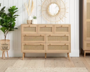 Catalina 7 Drawer Rattan Chest- Oak