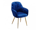 Lara Dining Chair Royal Blue With Gold Legs (Pack of 2)