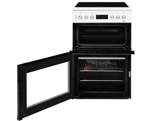 Beko KDC653W 60cm Double Electric Cooker with Ceramic Hob