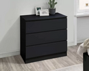Oakley 3 Drawer Chest- Black