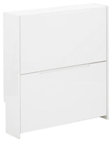 Slim High Gloss 2 Tier Shoe Cabinet-White