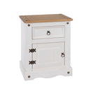 Corona White 1 Door, 1 Drawer Bedside Cabinet