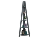 Corner Ladder Bookcase-Dark Grey