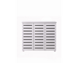 Tall 3 Door Shoe Cabinet-White