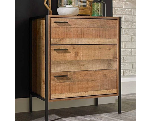 Harben 3 Piece Bedroom Set Distressed Oak Effect