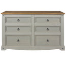 Corona Grey 3+3 Drawer Wide Chest