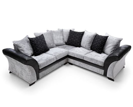Francisco Corner Sofa - Black & Charcoal