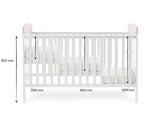 Grace Inspire Cot Bed + Fibre Mattress - Me & Mini Me Elephants Pink