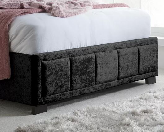 Hannover King Bed - Black Crushed Velvet