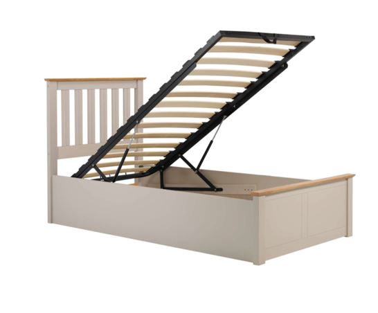 Phoenix Single Ottoman Bed - Pearl Grey