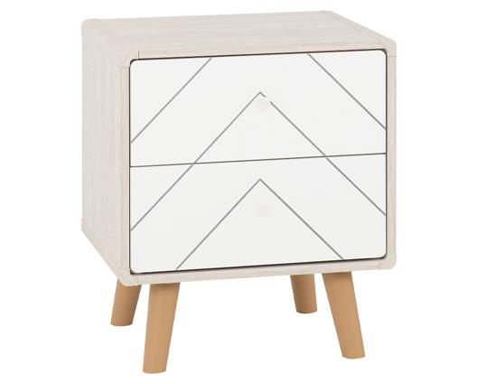 DIXIE 2 DRAWER BEDSIDE - DUSTY GREY/WHITE