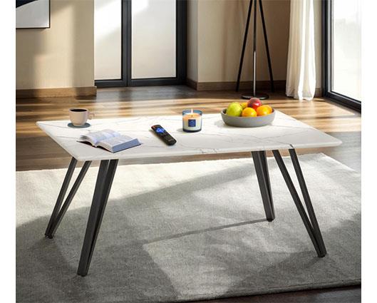 MARLOW COFFEE TABLE - WHITE MARBLE EFFECT