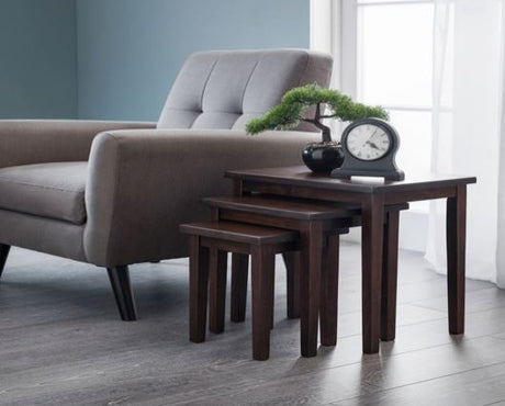 Clara Nest of Tables-Mahogany Finish