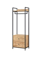 Alva Open Wardrobe 2 Drawers - Wotan Oak