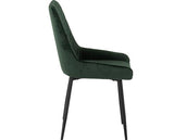 QUEBEC STRAIGHT & AVERY DINING SET (X4 CHAIRS) - MEDIUM OAK EFFECT/EMERALD GREEN VELVET