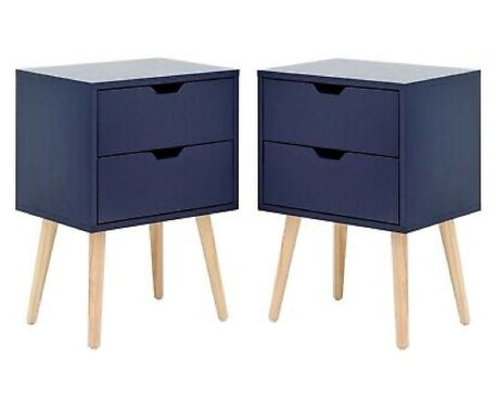 Nessi 2 Drawer Bedsides (Pair)- Nightshadow Blue