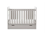 Grace Cot Bed, Under Drawer + Fibre Mattress - Warm Grey