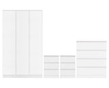 MALVERN 3 DOOR WARDROBE BEDROOM SET - WHITE