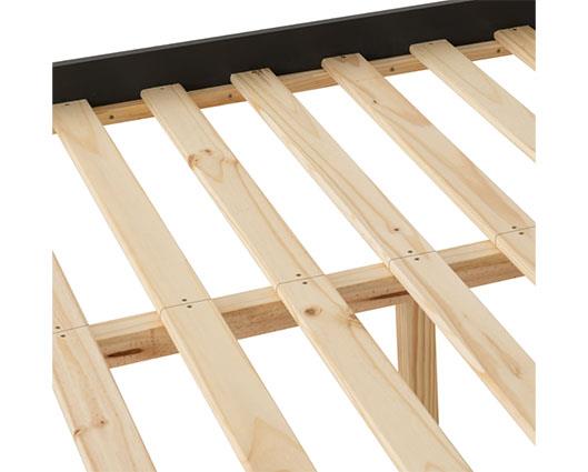 MONACO 4'6" LOW END BED - DARK GREY/OAK EFFECT